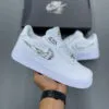 نایک ایرفورس وان لوگو نقره ای فلزی Nike Air Force 1 Low Liquid Metal Swoosh - تصویر 3