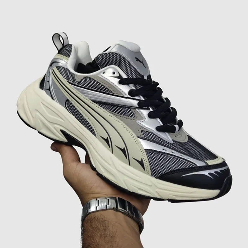 پوما مورفیک متالیک مشکی کرم نقره‌ای PUMA Morphic Metallic Black Frosted Ivory - تصویر 2