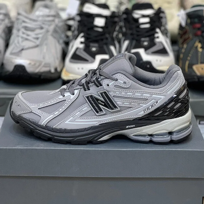 کفش نیوبالانس 1906R طوسی روشن مشکی New Balance 1906R Castlerock Rain Cloud - تصویر 2