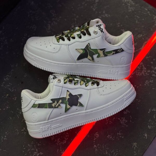 بتینگ ایپ بیپ استا سفید چریکی A Bathing Ape Bape Sta White Camo بتینگ ایپ بیپ استا سفید چریکی A Bathing Ape Bape Sta White Camo