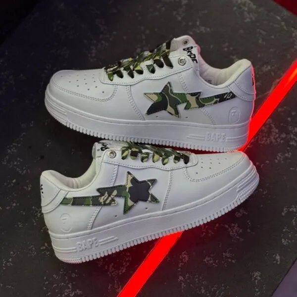 بتینگ ایپ بیپ استا سفید چریکی A Bathing Ape Bape Sta White Camo بتینگ ایپ بیپ استا سفید چریکی A Bathing Ape Bape Sta White Camo