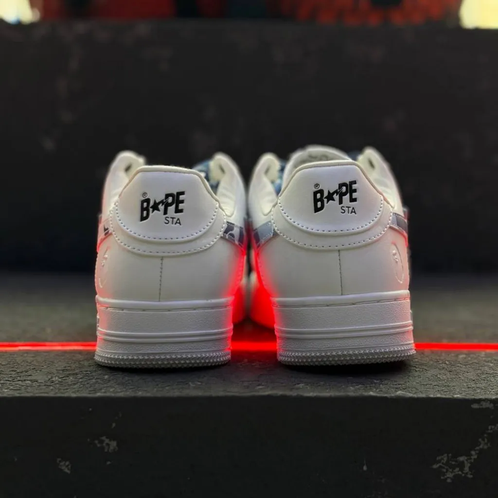 بتینگ ایپ بیپ استا سفید چریکی آبی A Bathing Ape Bape Sta Low White ABC Camo Blue بتینگ ایپ بیپ استا سفید چریکی آبی A Bathing Ape Bape Sta Low White ABC Camo Blue - تصویر 3