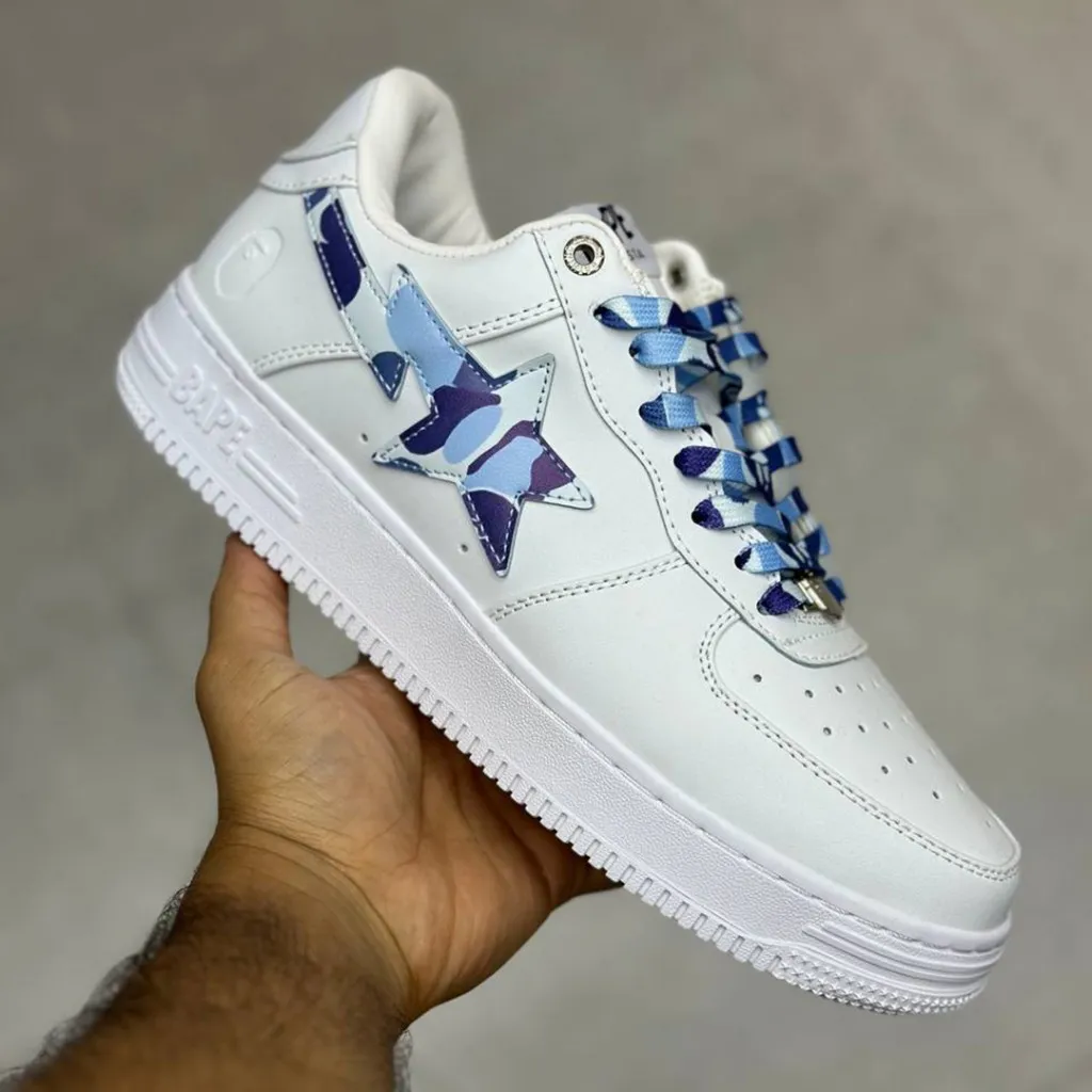 بتینگ ایپ بیپ استا سفید چریکی آبی A Bathing Ape Bape Sta Low White ABC Camo Blue بتینگ ایپ بیپ استا سفید چریکی آبی A Bathing Ape Bape Sta Low White ABC Camo Blue - تصویر 4