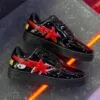 بتینگ ایپ بیپ استا شارک مشکی قرمز A Bathing Ape Bape Sta Low Shark Black - تصویر 2