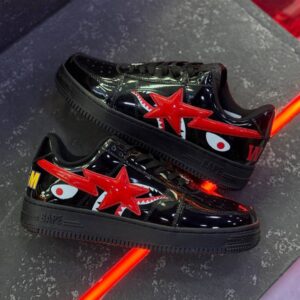 بتینگ ایپ بیپ استا شارک مشکی قرمز A Bathing Ape Bape Sta Low Shark Black بتینگ ایپ بیپ استا شارک مشکی قرمز A Bathing Ape Bape Sta Low Shark Black
