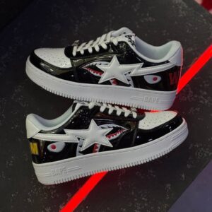 بتینگ ایپ بیپ استا شارک مشکی سفید A Bathing Ape Bape Sta Low Color Block Shark Black بتینگ ایپ بیپ استا شارک مشکی سفید A Bathing Ape Bape Sta Low Color Block Shark Black