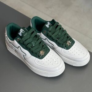 بتینگ ایپ بیپ استا چرم براق سفید سبز تیره A Bathing Ape Bape Sta Patent Leather White Green بتینگ ایپ بیپ استا چرم براق سفید سبز تیره A Bathing Ape Bape Sta Patent Leather White Green