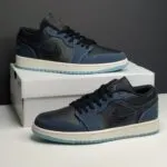 جردن وان لو مشکی ابسیدین پوست ماری Jordan 1 Low SE Black Dark Obsidian Snakeskin