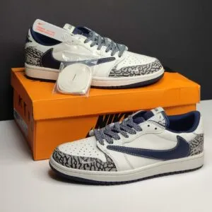 نایک ایر جردن وان لو دیور سفید سرمهای طوسی Nike Air Jordan 1 Low Dior White Navy Gray نایک ایر جردن وان لو دیور سفید سرمهای طوسی Nike Air Jordan 1 Low Dior White Navy Gray