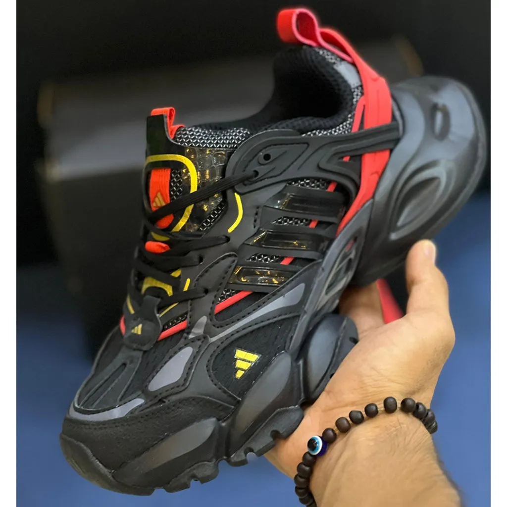 آدیداس رانر اکس ال جی دیلاکس مشکی قرمز طلایی adidas XLG Runner Deluxe Black Gold Metallic Red - تصویر 3