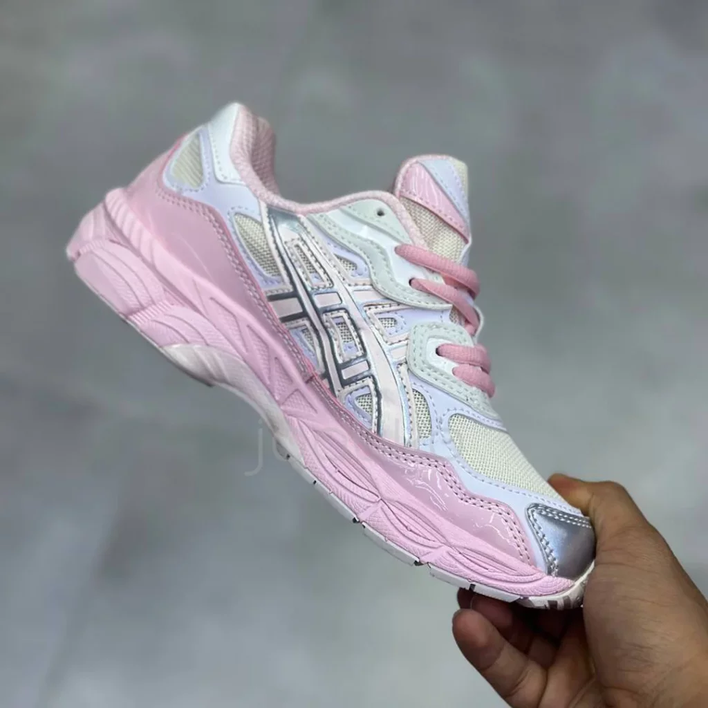 اسیکس ژل ان وای سی کیکی یانگ ژانگ صورتی ASICS GEL-NYC Kicki Yang Zhang Pink Cream Pure Silver - تصویر 2
