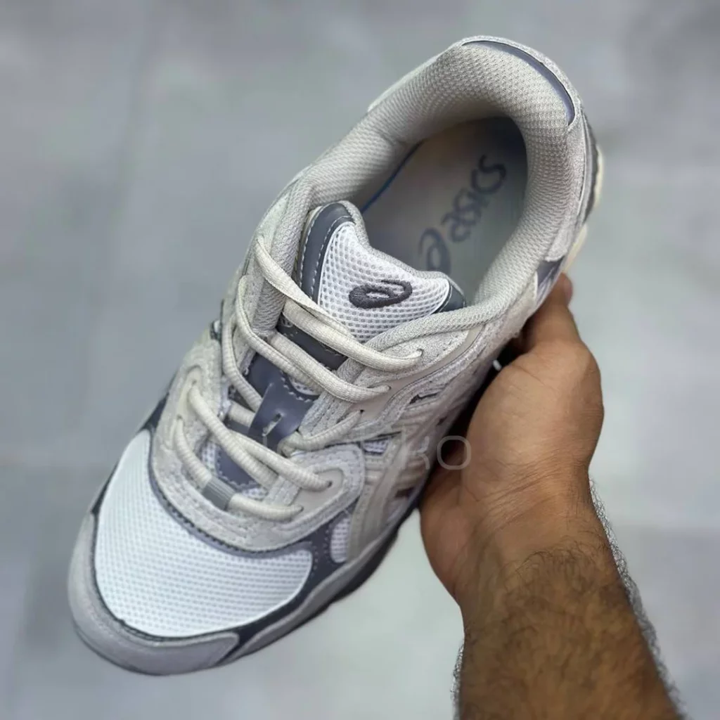 اسیکس ژل ان وای سی طوسی کرم ASICS Gel-NYC Oyster Grey - تصویر 4