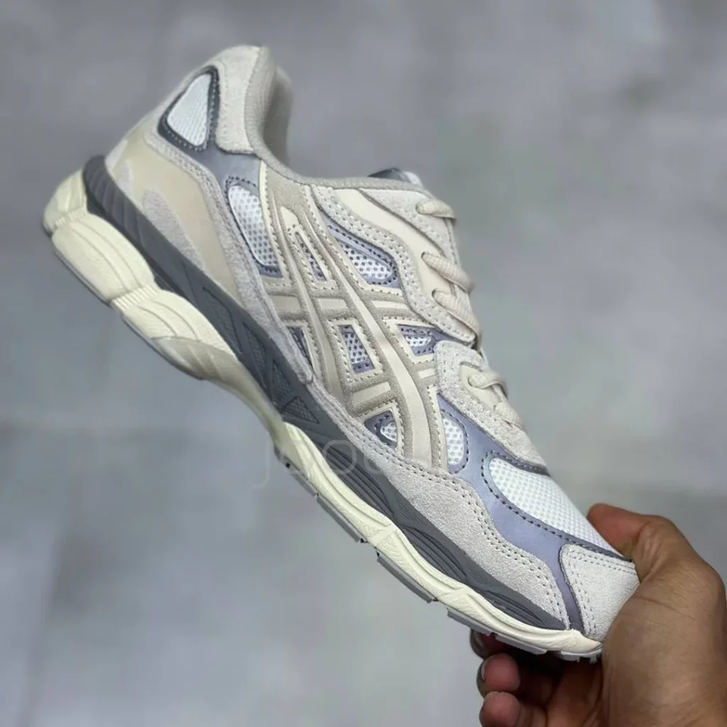 اسیکس ژل ان وای سی طوسی کرم ASICS Gel-NYC Oyster Grey - تصویر 2