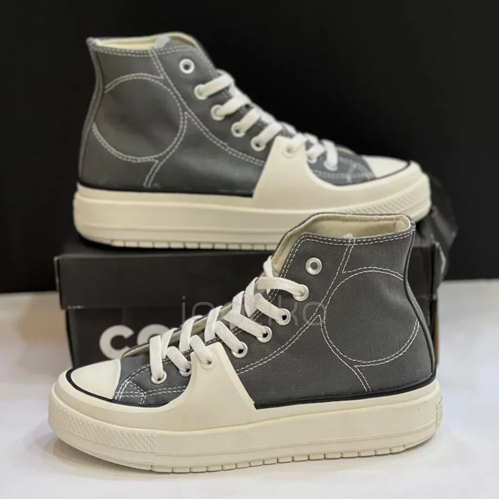 کانورس چاک تیلور آل استار کانستراکت های خاکستری Converse Chuck Taylor All Star Construct High Cyber Grey - تصویر 3
