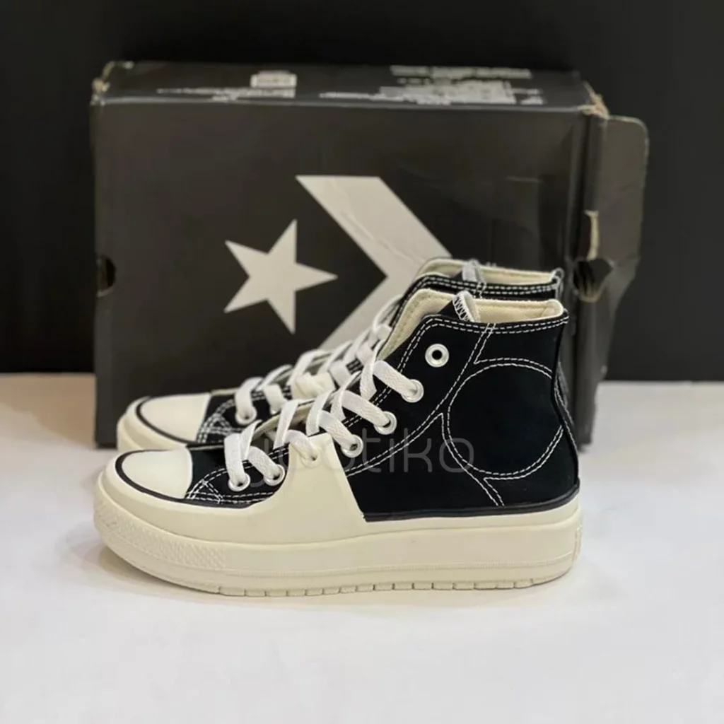 کانورس چاک تیلور آل استار کانستراکت های وینتیج Converse Chuck Taylor All Star Construct Hi Black Vintage White - تصویر 6