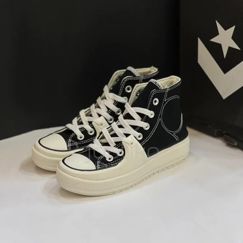 کانورس چاک تیلور آل استار کانستراکت های وینتیج Converse Chuck Taylor All Star Construct Hi Black Vintage White - تصویر 3