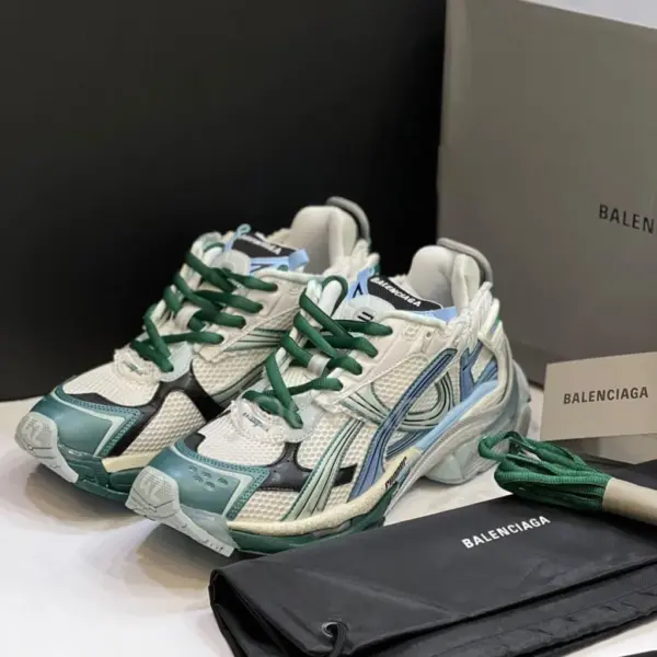 بالنسیاگا رانر سفید سبز آبی Balenciaga Runner White Green Blue بالنسیاگا رانر سفید سبز آبی Balenciaga Runner White Green Blue