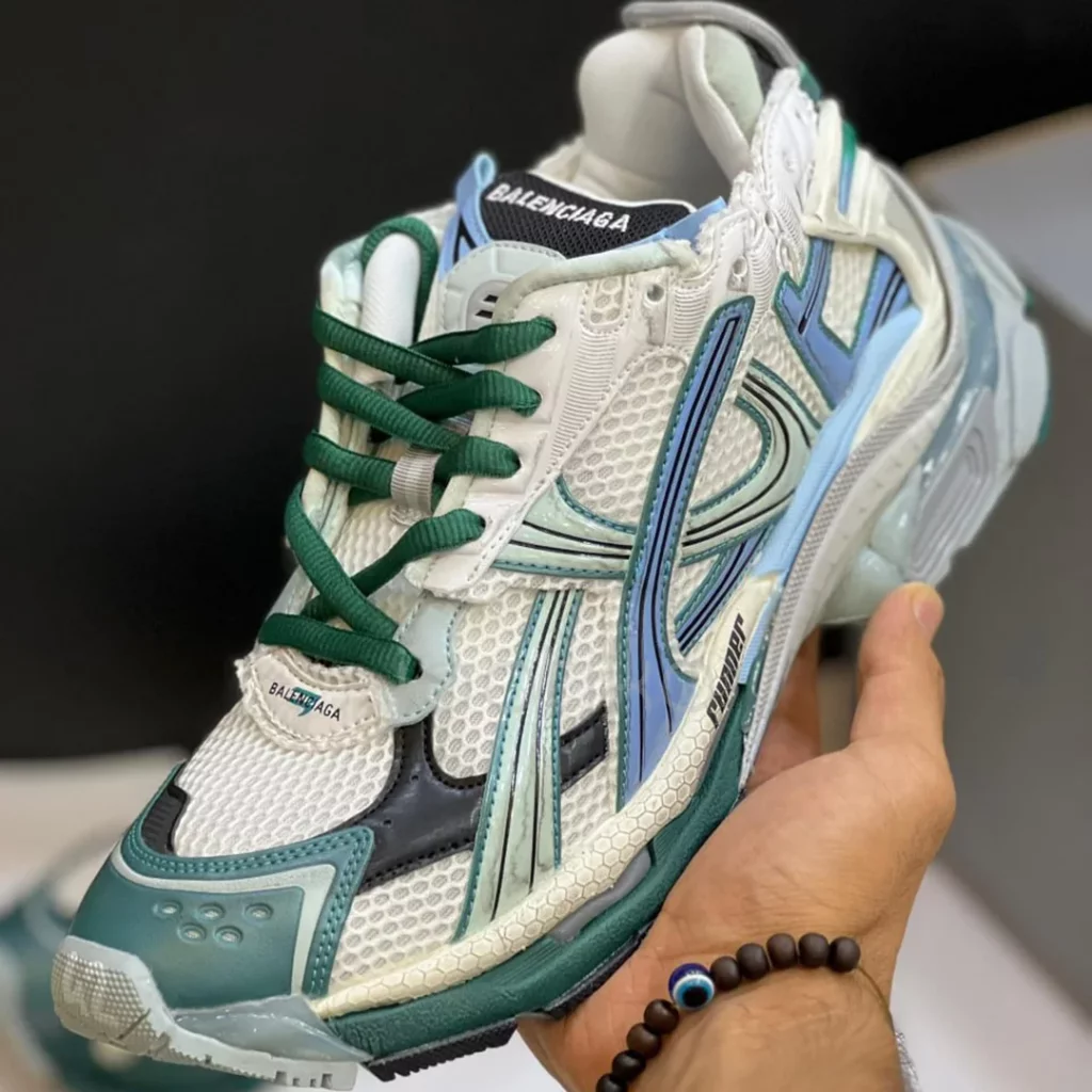 بالنسیاگا رانر سفید سبز آبی Balenciaga Runner White Green Blue بالنسیاگا رانر سفید سبز آبی Balenciaga Runner White Green Blue - تصویر 3