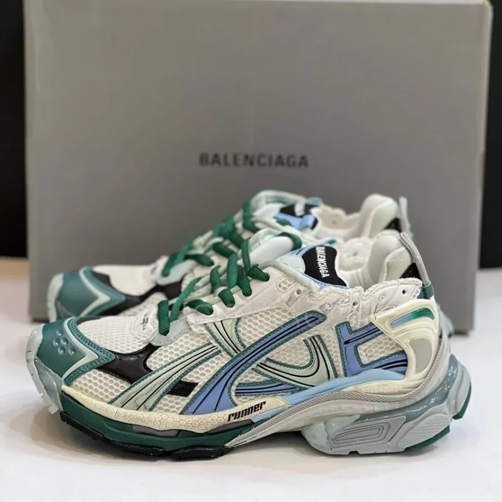 بالنسیاگا رانر سفید سبز آبی Balenciaga Runner White Green Blue بالنسیاگا رانر سفید سبز آبی Balenciaga Runner White Green Blue - تصویر 5