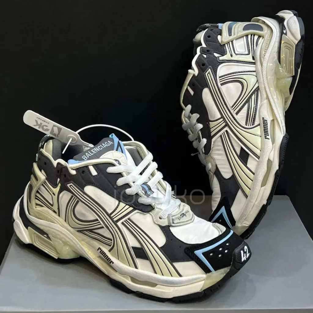 بالنسیاگا رانر سفید بژ طوسی آبی Balenciaga Runner White/Beige/Grey/Blue - تصویر 2