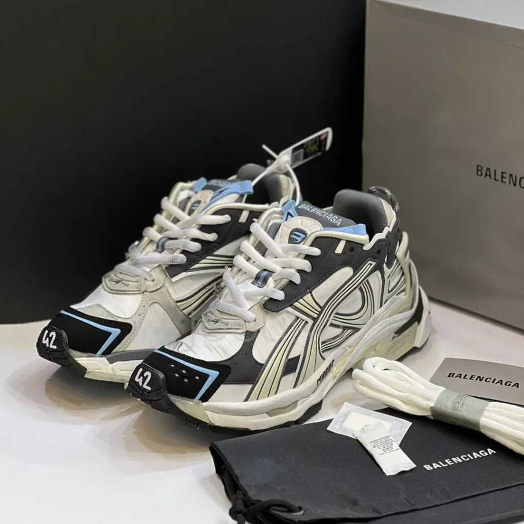 بالنسیاگا رانر سفید بژ طوسی آبی Balenciaga Runner White/Beige/Grey/Blue - تصویر 3