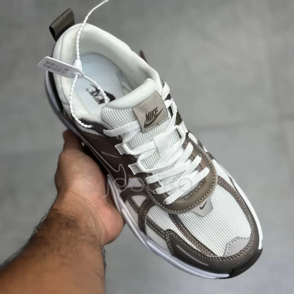 نایک وی تو کی ران سفید قهوه ای Nike V2K Run Mink Brown Summit White College Grey Ironstone - تصویر 4