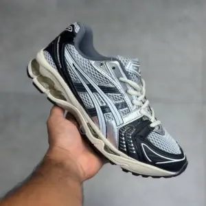 کفش ورزشی اسیکس ژل کایانو ۱۴ مشکی خاکستری نقره ای ASICS Gel-Kayano 14 Black Glacier Grey Silver کفش ورزشی اسیکس ژل کایانو ۱۴ مشکی خاکستری نقره ای ASICS Gel-Kayano 14 Black Glacier Grey Silver