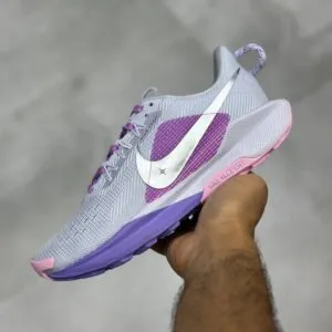 نایک ریکت پگاسوس تریل ۵ نقره ای بنفش صورتی Nike React Pegasus Trail 5