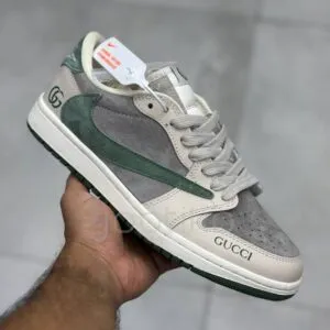 نایک ایر جردن وان لو گوچی کرم سبز طوسی جیر Nike Air Jordan 1 Low Gucci Cream Green Grey Suede نایک ایر جردن وان لو گوچی کرم سبز طوسی جیر Nike Air Jordan 1 Low Gucci Cream Green Grey Suede