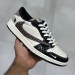 نایک ایر جردن وان لو نورث فیس سفید مشکی قهوه‌ای Nike Air Jordan 1 Low North Face White Black Brown
