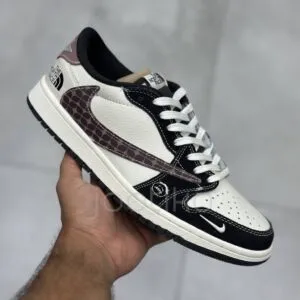 نایک ایر جردن وان لو نورث فیس سفید مشکی قهوهای Nike Air Jordan 1 Low North Face White Black Brown نایک ایر جردن وان لو نورث فیس سفید مشکی قهوهای Nike Air Jordan 1 Low North Face White Black Brown