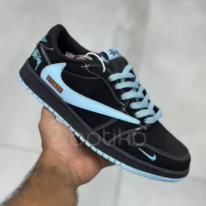 نایک ایر جردن وان لو استاسی مشکی آبی آسمانی Nike Air Jordan 1 Low Stussy Black Sky Blue نایک ایر جردن وان لو استاسی مشکی آبی آسمانی Nike Air Jordan 1 Low Stussy Black Sky Blue