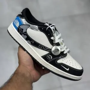 نایک ایر جردن وان لو نورث فیس سفید مشکی نقرهای آبی Nike Air Jordan 1 Low North Face White Black Silver Blue نایک ایر جردن وان لو نورث فیس سفید مشکی نقرهای آبی Nike Air Jordan 1 Low North Face White Black Silver Blue