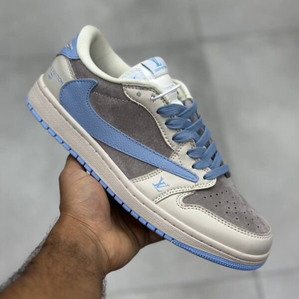 نایک ایر جردن وان لو لویی ویتون طوسی آبی آسمانی کرم روشن Nike Air Jordan One 1 Louis Vuitton Grey Sky Blue Light Cream نایک ایر جردن وان لو لویی ویتون طوسی آبی آسمانی کرم روشن Nike Air Jordan One 1 Louis Vuitton Grey Sky Blue Light Cream