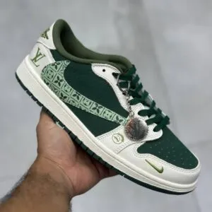نایک ایر جردن وان لو لویی ویتون سبز تیره سبز روشن و کرم Nike Air Jordan One 1 Louis Vuitton Dark Green Light Green Cream نایک ایر جردن وان لو لویی ویتون سبز تیره سبز روشن و کرم Nike Air Jordan One 1 Louis Vuitton Dark Green Light Green Cream