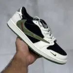 نایک ایر جردن وان لو سوپریم بالنسیاگا مشکی سبز کرم Nike Air Jordan One 1 Supreme Balenciaga Black Green Cream