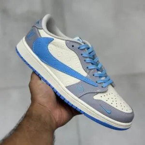 نایک ایر جردن وان لو لویی ویتون کرم آبی آسمانی طوسی Nike Air Jordan 1 Low Louis Vuitton Cream Sky Blue Grey نایک ایر جردن وان لو لویی ویتون کرم آبی آسمانی طوسی Nike Air Jordan 1 Low Louis Vuitton Cream Sky Blue Grey