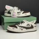 جردن وان لو لبوبو کرم قهوه ای Jordan 1 Low Labubu Cream Brown