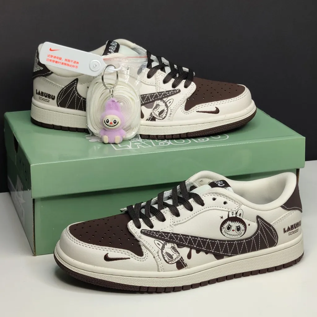 جردن وان لو لبوبو کرم قهوه ای Jordan 1 Low Labubu Cream Brown - تصویر 2