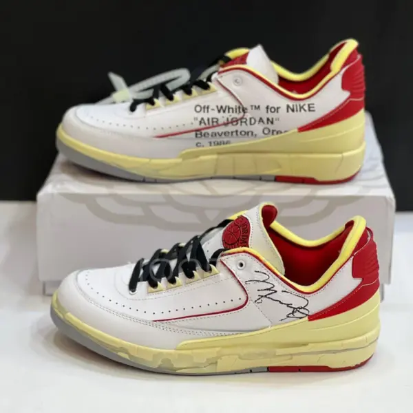 جردن 2 رترو لو آف وایت سفید قرمز Jordan 2 Retro Low SP Off-White White Red جردن 2 رترو لو آف وایت سفید قرمز Jordan 2 Retro Low SP Off-White White Red