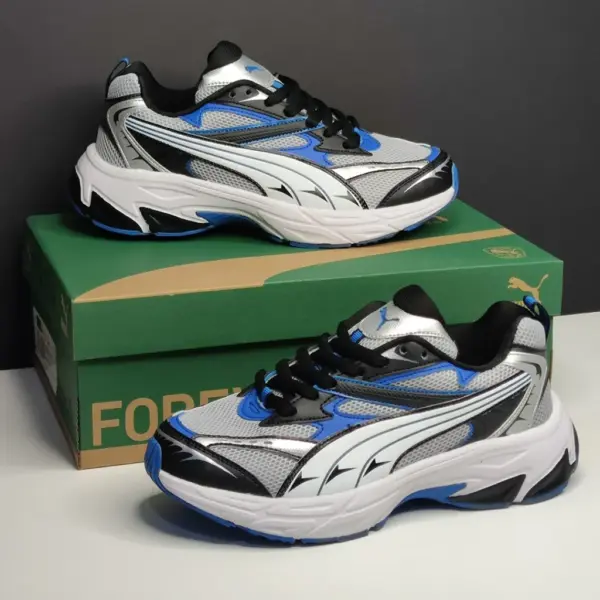 پوما مورفیک نقرهای سفید آبی مشکی PUMA Morphic Feather Grey Blue 393792-05 پوما مورفیک نقرهای سفید آبی مشکی PUMA Morphic Feather Grey Blue 393792-05