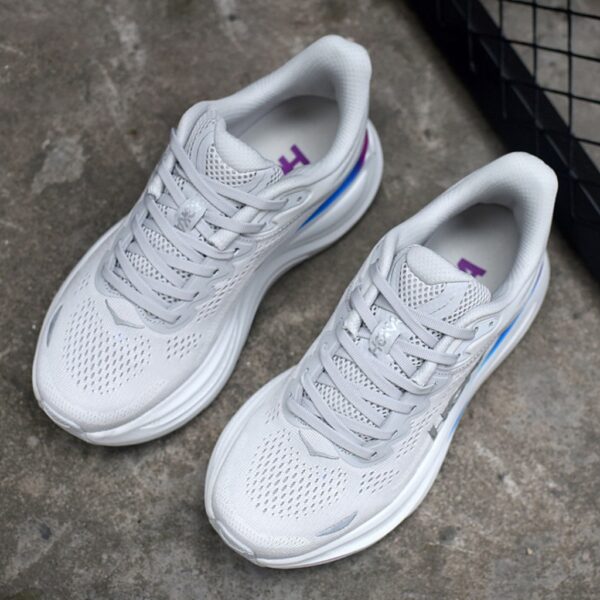 هوکا باندی 9 طوسی سفید رنگی Hoka Bondi 9 Cosmic Grey White Mesh 1162012-CYWH