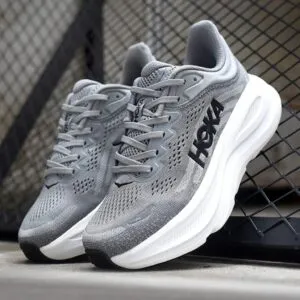 هوکا باندی 9 خاکستری سفید Hoka Bondi 9 Galactic Grey Stellar Grey 1162011-GCTC