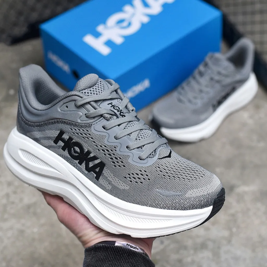 هوکا باندی 9 خاکستری سفید Hoka Bondi 9 Galactic Grey Stellar Grey 1162011-GCTC - تصویر 2