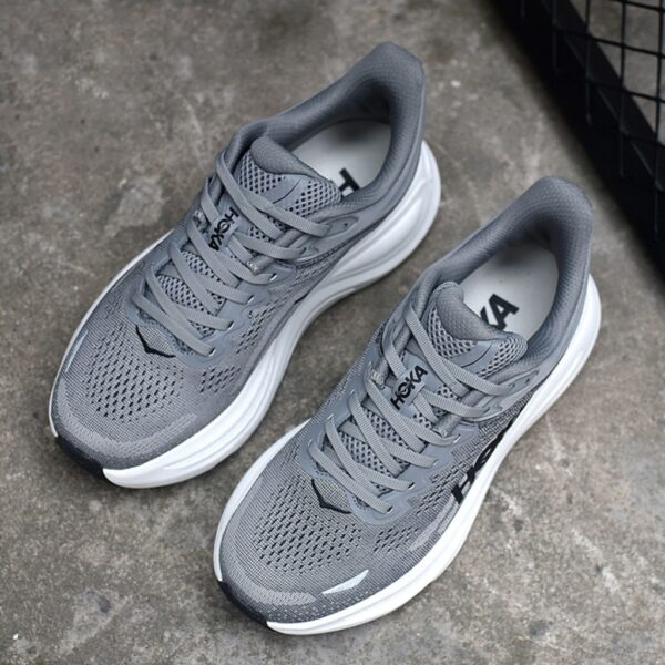 هوکا باندی 9 خاکستری سفید Hoka Bondi 9 Galactic Grey Stellar Grey 1162011-GCTC