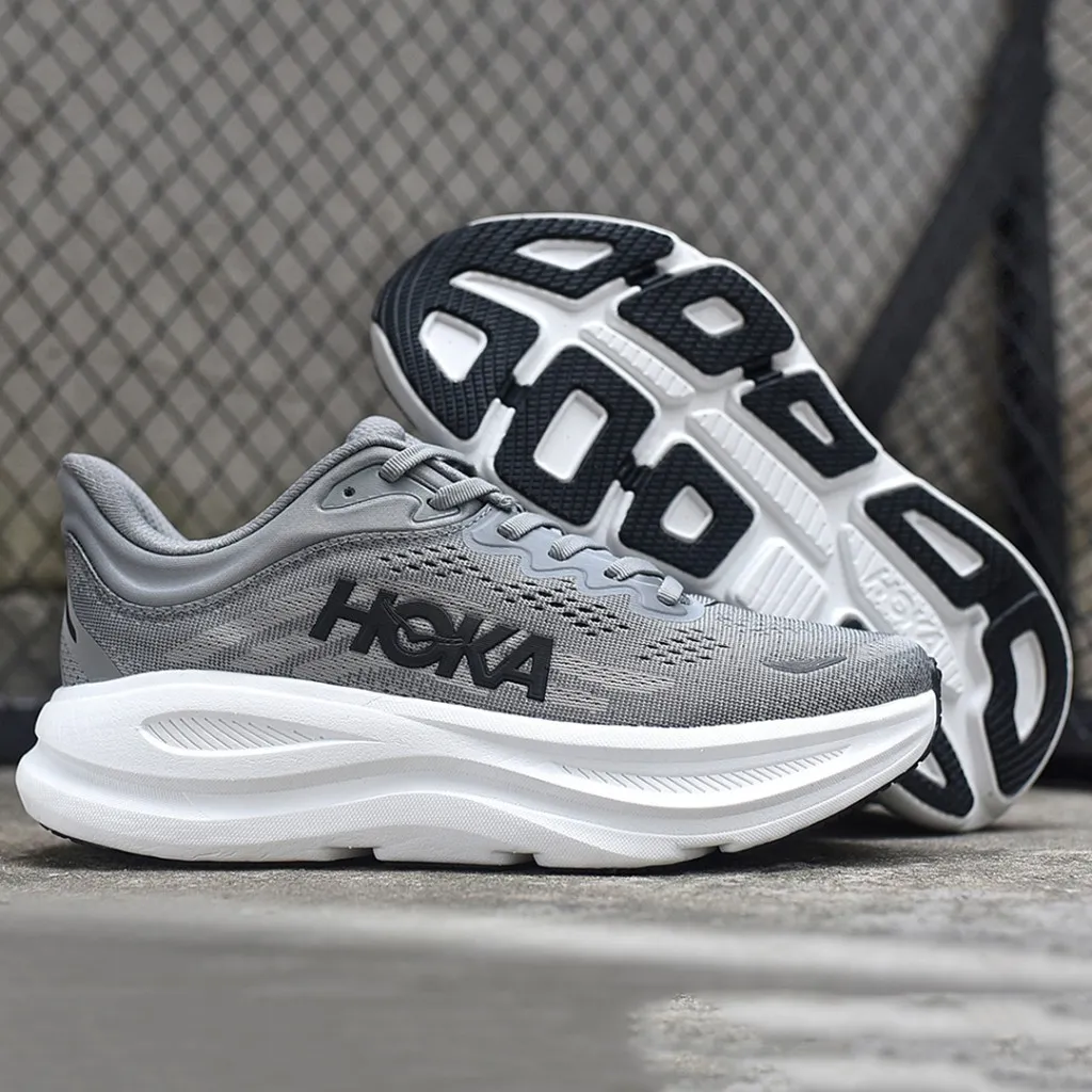 هوکا باندی 9 خاکستری سفید Hoka Bondi 9 Galactic Grey Stellar Grey 1162011-GCTC - تصویر 5
