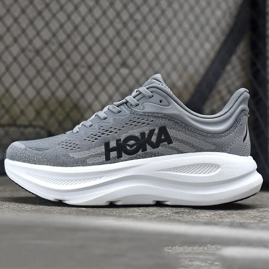 هوکا باندی 9 خاکستری سفید Hoka Bondi 9 Galactic Grey Stellar Grey 1162011-GCTC - تصویر 6