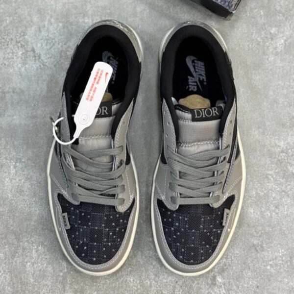 نایک ایر جردن وان لو دیور خاکستری Nike Air Jordan 1 Low Dior Grey Black