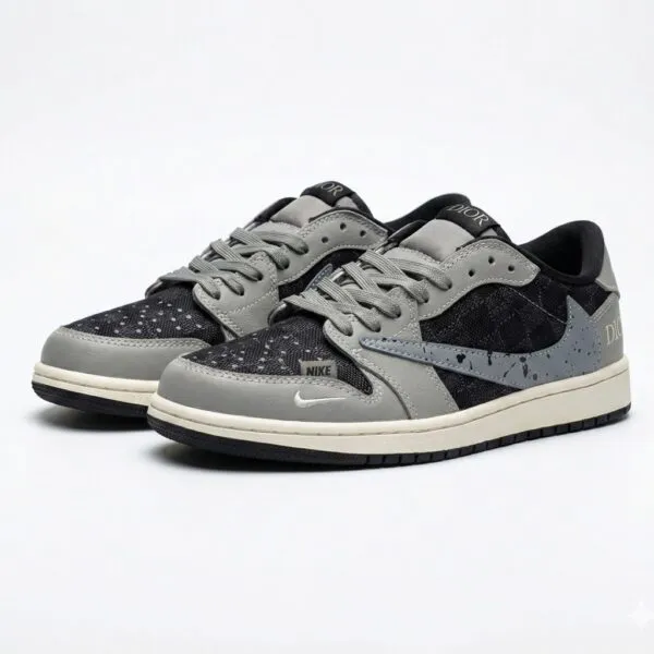 نایک ایر جردن وان لو دیور خاکستری Nike Air Jordan 1 Low Dior Grey Black نایک ایر جردن وان لو دیور خاکستری Nike Air Jordan 1 Low Dior Grey Black