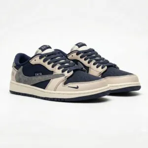 نایک ایر جردن وان لو دیور کرم سرمه ای خاکستری Nike Air Jordan 1 Low Dior Cream Navy Grey نایک ایر جردن وان لو دیور کرم سرمه ای خاکستری Nike Air Jordan 1 Low Dior Cream Navy Grey